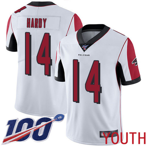 Atlanta Falcons Limited White Youth Justin Hardy Road Jersey NFL Football #14 100th Season Vapor Untouchable